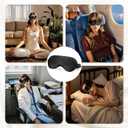 Uamector Silk Eye Mask for Sleeping, Adjustable & Super Soft Sleep Mask, Breathable Blindfold for Men & Women, Perfect Light Blocking for Night, Travel, Nap, Yoga, and Meditation (Black)