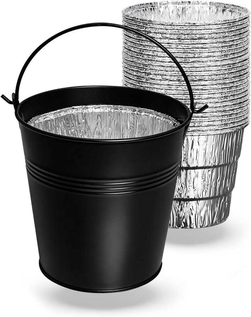 Grease Bucket HDW152 with 15 Pack Drip Bucket Liners for Traeger BAC407, Drip Tray & Drip Pan Liners Replacement for Traeger, Pit Boss, Z Grills & Oklahoma Joes