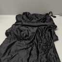 LILLUSORY Women Cocktail Summer Dresses 2025 Satin Silk Spaghetti Strap Backless Elegant Cowl Neck Midi Tie Ruched Sexy Dress Black Medium