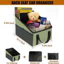 BLIRITEL Car Seat Organizer for Front & Back Seat, Passenger Seat Organizer, Small Car Seat Storage Caddy for kids & Adult with Divide, Handles and Multiple Mesh Pockets (Cyan)