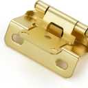 Ravinte 20 Pack 10 Pairs Semi-Overlay 1/2 inch Self-Closing Face Frame Cabinet Hinges Gold Half Wrap-Around Kitchen Door Hinges Face Mount Cabinet Hardware