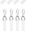 24 inch Curtain Pull Wand, White Curtain Pull Rod with Hook, Drapery Pull Wand for Easier Opening and Back - 4 Pack