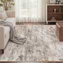 Abstract Area Rugs 5x7 - Washable Rug 5x7 Rugs for Living Room, Stain Resistant Rug, Non-Slip Backing Rugs for Bedroom, Bathroom, Kitchen, Brown