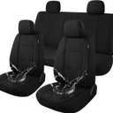 Pariitadin Waterproof Car Seat Covers Full Set, Neoprene Seat Covers for Cars, Universal Fit Interior Covers for Most Cars Sedan Van Truck SUV(Black)