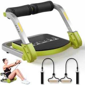 Ab Trainer/Crunch Machine, Ab Workout Equipment, 4 Adjustable Resistance, Ab Machine for Stomach Workout, 350 LBS Weight Capacity, Automatic Rebound, Ab Core Machine,Fitness Equipment for Home