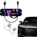 Driver-Specific USB Car LED Light Sign, Windshield Taxi Light Sign with Display, Suitable for Sedans, SUVs, and Cars, Easy Suction Cup Installation, USB Type-A Switch Cable (Pink Light Sign)