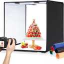 PULUZ Light Box Photography, 24x24 inch Large Photo Studio Light Box, Professional Dimmable Photo Booth with 120 LED Lights & 6 Backdrops for Jewelry and Food Items Product Photography