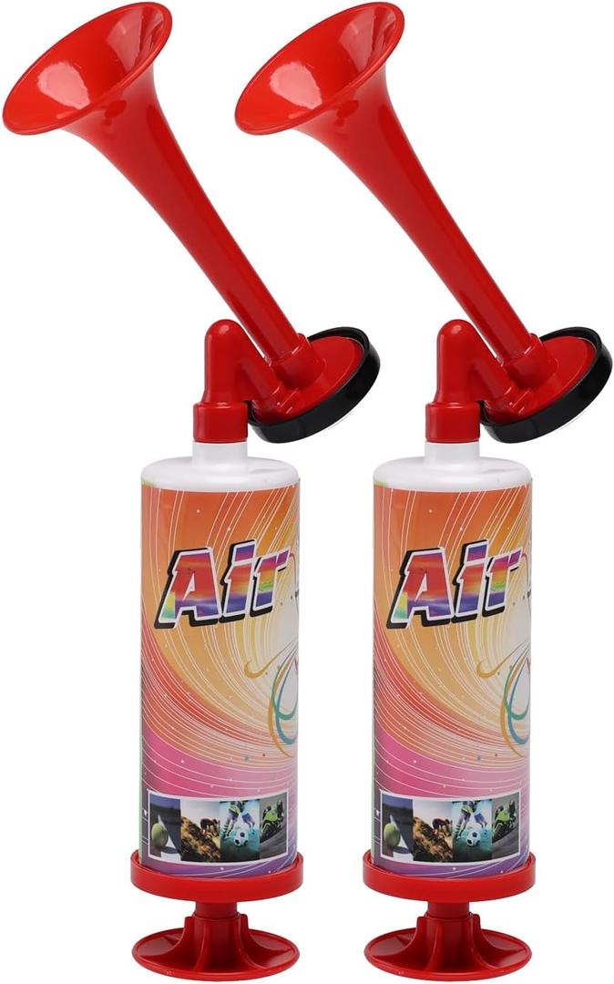 FARBIN Loud Air Horn Handheld Pump Air Horn Noisemakers for Kids Birthday Party, Football Match Sporting Events, Festival Celebrations, Fog Warning Horn Trump, 2pcs (Mini handheld horn 2pcs)