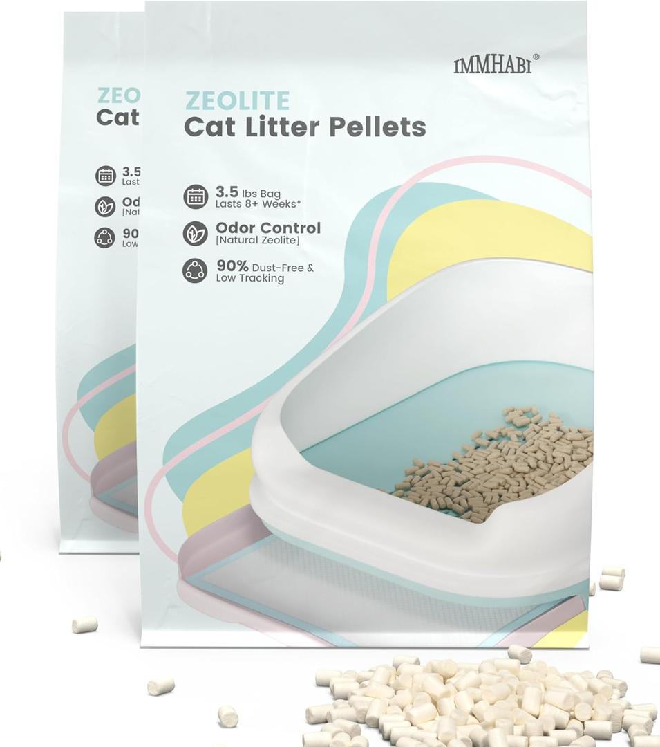 Cat Litter Pellets 7 lbs(3.5lbs2), Generic Litter Refills Exclusively for Dual-Layer Litter Box Systems, Dehydrating Pellets, Zeolite, Long-Lasting Odor Control Non-climping