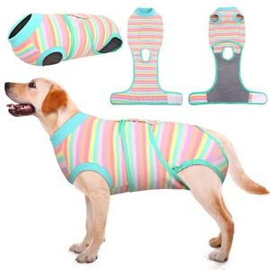 Kuoser Recovery Suit for Dogs Cats After Surgery, Professional Pet Recovery Shirt Dog Abdominal Wounds Bandages, Substitute E-Collar & Cone,Prevent Licking Dog Onesies Pet Surgery Recovery Suit,Large