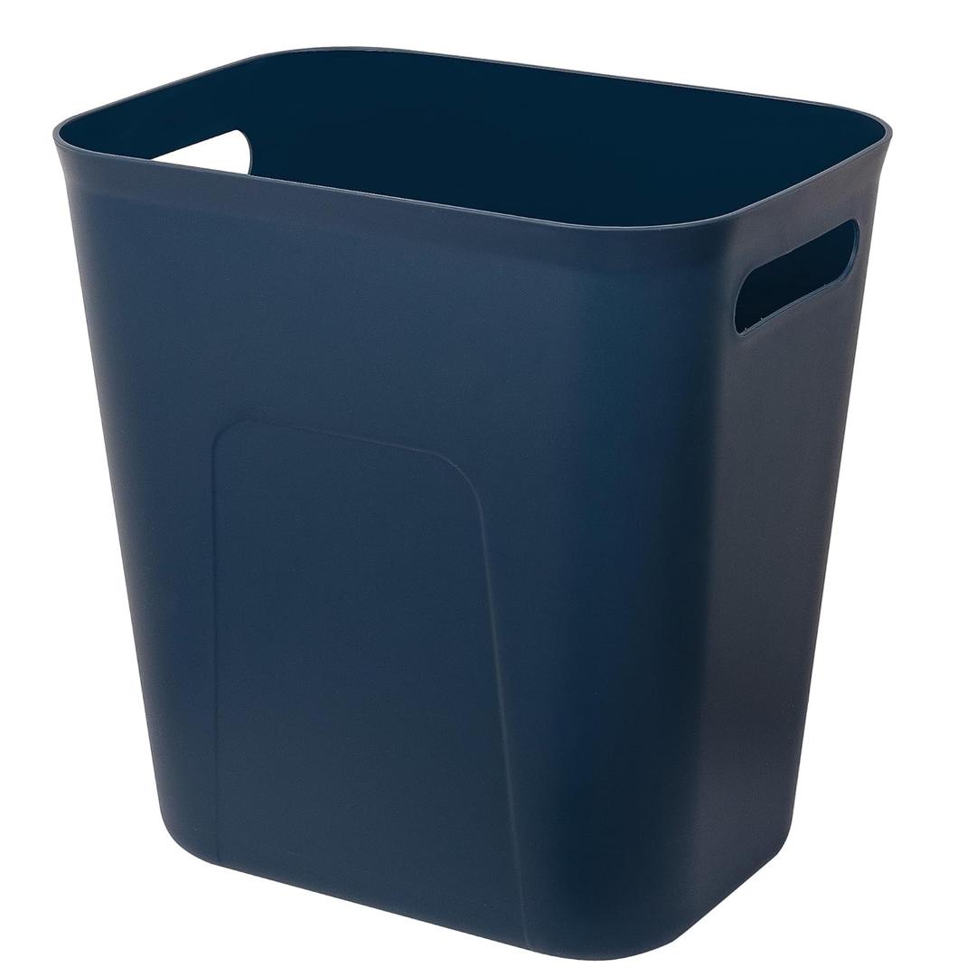 UUJOLY Plastic Small Trash Can Wastebasket, Garbage Container Basket for Bathrooms, Laundry Room, Kitchens, Offices, Kids Rooms, Dorms, 3.5 Gallon, Navy Blue