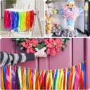 WANDIC Ribbon Tassel Garland, Colorful Fabric Decorative Ribbon Banner Handmade Ribbon Hanging Decoration Backdrop for Weddings, Birthday, Anniversary, Graduation Party Photography Prop