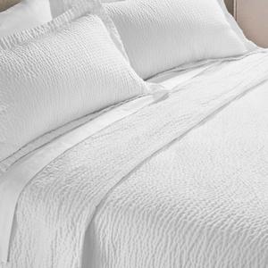 Courtyard by Marriott Coverlet King Size | Lightweight & Breathable Cotton Blend | Bedspread with Unique Wash-Activated Ripple Texture | Hotel Bedspread | White Quilt for All Season Comfort, White