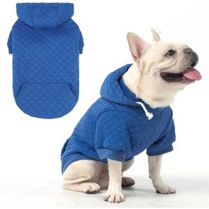 KOOLTAIL Dog Hoodie for Small Medium Large Dogs, Ultra-Warm & Soft Winter Fall Fleece Dog Hooded Sweatshirt Clothes Sweater, Lightweight Pullover Coat for Boy Girl Bulldog Pitbull Puppy Cats,Blue M-L