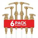 6 Pcs Coffee Syrup Pump Dispenser - Premium Skinny Syrup Pumps Fit for 25.4oz Torani Davinci Syrup Bottles (Gold)