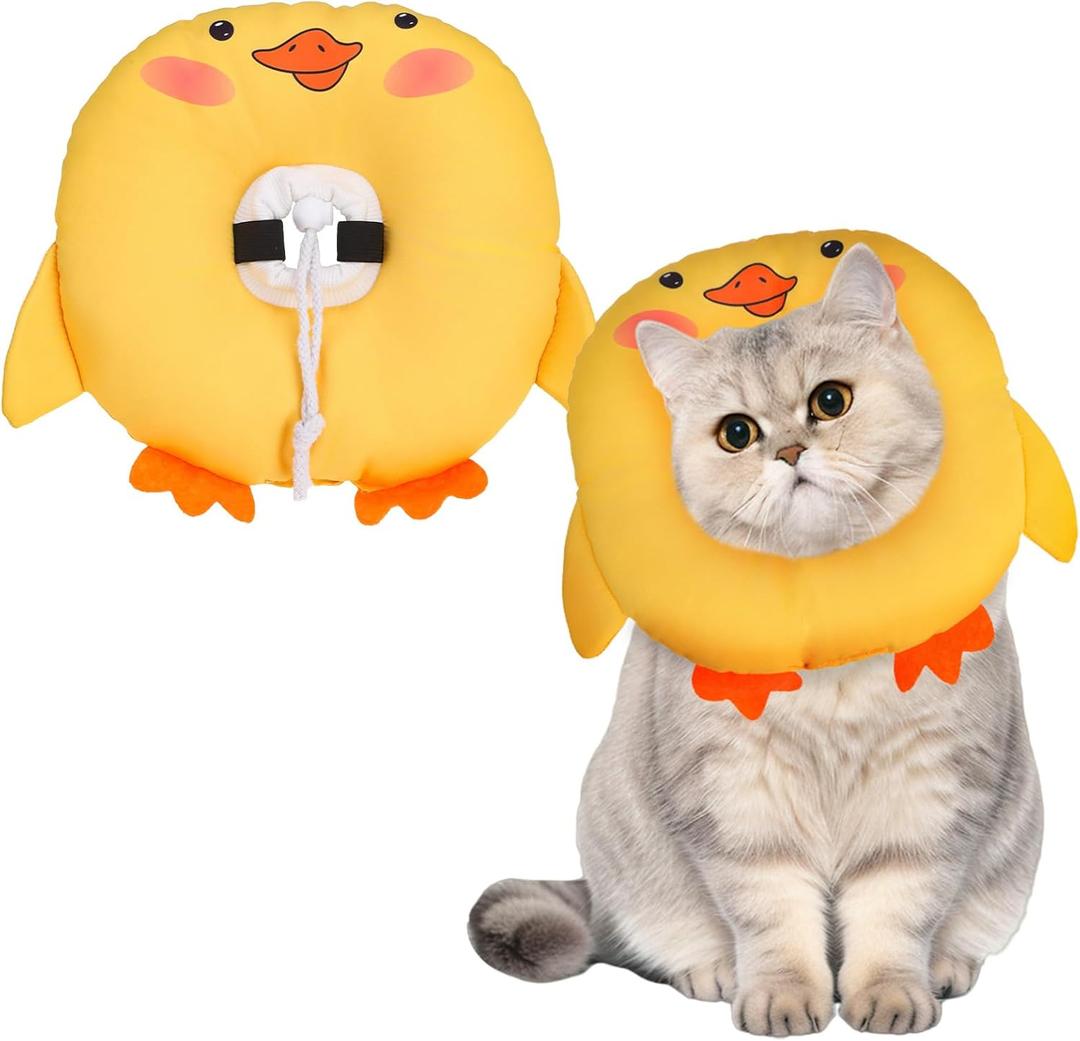BINGPET Cat Cone Collars Soft,Cat Recovery E Collars After Surgery to Stop Licking,Waterproof Adjustable Elizabeth Neck Cones Cute Pet Donut Pillow for Cats Kitten Puppy Wound Healing After Surgery,S (Small (Neck Girth: 5"-10"))
