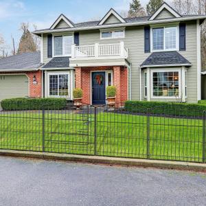 INJOPEXI Garden Fence 12 Panels 23.6ft (L)24in (H) Decorative Garden Fences with 11 Fence Panels + 1 Gate Rustproof Wire No Dig Garden Fence Animal Barrier Fencing for Outdoor Backyard Patio - Black