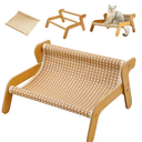 The Claw Lounge, Cat Sisal Chair, 2 in 1 Cat Sisal Chair for Indoor Cats Hammock for Scratching Pad, Sisal Cats Scratcher Bed, Wear-Resistant Scratching Pad Lounge Chairs (Khaki2)