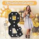 Marquee Letters Black Birthday Decorations: Large 4 Feet Tall Light Up Letters for Party Decor Big Foam Cardboard Letter &