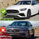Front Bumper Lip Splitter Spoiler Compatible with Mercedes C-Class C300/ C43/ W206 2022-2025 (AMG Line Model Only), Gloss Black 3pcs Air Chin Body Kit Exterior Accessories