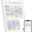 21.5 Inch Smart Digital Calendar  Electronic Chore Chart & Planner with 1920x1080P IPS Touchscreen, Weekly/Monthly Family Organizer for Wall or Desk, White 2025 New Version