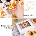 Moretoes 60PCS Cupcake Boxes with Window,Hold 12 Count Graduation Cupcake Containers for Grad Party Dessert Packaging (White)