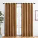 NICETOWN Blackout Draperies Curtains for Kids Room, Window Treatment Thermal Insulated Solid Grommet Blackout Drape Panels for Bedroom (Gold Brown, Set of 2, 60 by 84 inches)