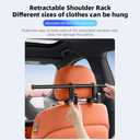 Yosoo Health Gear Car Seat Headrest Clothes Hanger Bar, Adjustable Heavy Duty Wrinkle Proof Hanger for Travel 18.1 Inches, Hanger Suitable for Sedans SUVs Pickups and Most Other Vehicles
