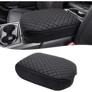 KBH Center Console Armrest Cover for Nissan Titan 2016-2024, Bucket Seat, Vinyl Leather Car Arm Rest Lid Protector, Anti-Scratch, Black