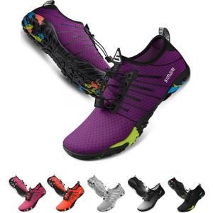SIMARI Water Shoes for Women Men - Barefoot Quick-Dry Aqua Socks | Lightweight Swim Shoes for Surfing, Swimming, Beach Sports, Kayaking, Diving | Non-Slip Design (1d-purple)