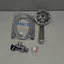 6-Setting Shower Head with Handheld, JDO High Pressure Hand held Shower Head, 4.7 Inch Chrome Detachable Showerhead Set with 59 Inch Stainless Steel Hose and Adjustable Showerhead Holder