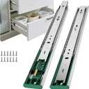 22 Inch Soft Close Drawer Slides Full Extension Ball Bearing Dresser Cabinet Rails 1 Pair Side Mount Heavy Duty Tool Box Trash Can Kitchen Drawer Glides 100LB Capacity