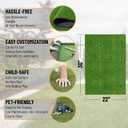 Ottomanson Artificial Grass Turf 22" x 30" Indoor Outdoor Faux Grass Rug with Drainage Holes, Customizable with Extra Long Size Options, Perfect for Patio Lawn Balcony Weddings Photoshoot Backdrop