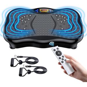 Vibration Plate Exercise Machine, Lymphatic Drainage Machine for Weight Loss, Lymphatic Drainage & Muscle Recovery, Multiple Speeds with Bluetooth & Remote, Max User Weight 330lbs (Pure Black)