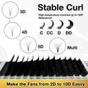 2 x CharmO'clock Lash Extension Cashmere Lashes CC Curl 0.05mm 11mm Length Medium Volume Lash Trays Super Matte Black Individual Eyelash Extensions Professional Grade(CC 0.05 11mm)