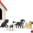 Toymany 12PCS Mini Dog Figurines Playset, Realistic Detailed Plastic Puppy Figures, Hand Painted Emulational Tiny Dogs Animals Toy Set, Cake Toppers Christmas Birthday Gift for Kids Toddlers
