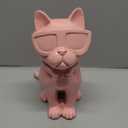 Pink Sitting Cat  With Sunglasses Figurine 8.7”