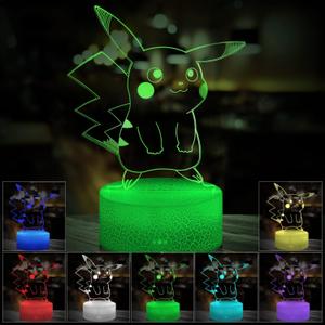 JIAKAI 3D Illusion Night Light,7 Colors Gradual Changing Touch Switch USB Table Lamp for Holiday Gifts or Home Decorations (01) BPKQ