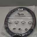 Microfiber Leather 15" Universal Fit Car Steering Wheel Cover, Elastic Nonslip Breathable and Odorless, Black & Brown