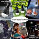 FLY2SKY Portable LED Tent Lamp Emergency Lights with Hook, Hurricane Bulb Lantern Equipment for Camping, Hiking, Backpacking, Fishing Outage, Multicolor, 4 Pack