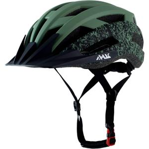Youth Adult Road Bike Helmet, Men Women Adjustable Mountain Bicycle Helmet with Detachable Visor, 2 Sizes for Age 8-14+ Youth, Kids, Adult (Matte Dark-Green)