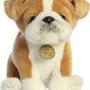 Aurora® Adorable Miyoni® Tots Bulldog Pup Stuffed Animal - Lifelike Detail - Cherished Companionship - White 8.5 Inches