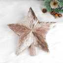 10" Luxury Christmas Tree Topper - Handmade Tree Star - Rose Treetop - Elegant Stars for Medium Large Christmas Tree - Lightweight Tinsel Shiny Pink Top Star - Xmas Ornaments - Holiday Decor (10 inch)