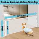 24 Inches Tall Retractable Dog Gate for The House, Short Baby Gates to Step Over, Extends up to 55" Wide, Reinforced Mesh Puppy Gate for Doorways, Step Over Pet Gate for Stairs, Indoor/Outdoor (White)