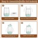 Spout Sippy Cup Conversion Kit for Mam Bottles, Spill-Proof Spout Cup Conversion Kit with Silicone Spout Nipple, Weighted Straw, Handle, Storage Case, 4 Pack