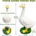 Porch Goose Statue Garden Decor - 20 Large Porch Goose Statues, Resin Duck Figurine, Indoor/Outdoor Decorations for Patio, Lawn, Yard, Housewarming Birthday Gifts for Mom Women Men