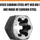 NPT Pipe Die Set 6 Piece Die Set Carbon Steel 1/8"-27 1/4"-18 3/8"-18 1/2"-14 3/4"-14 1"-11 1/2