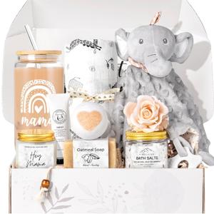 New Mom Gifts for Women After Birth, Baby Shower Gifts for Mom to Be, Pregnancy Gifts for Expecting Mom, First Time Mothers Day Gift for New Mom, Pregnancy Gifts for Women and Baby (B. Elephant White)