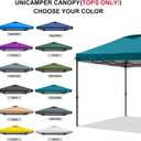 10x10 Pop Up Canopy Replacement Top Cover with Air Vent for Straight Leg Canopy Tent, Waterproof for Outdoor Garden Patio Camping Sun Shade (Ocean Blue)