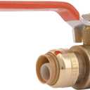 SharkBite 1/2 x 1/2 Inch Ball Valve with FNPT Connector, Push to Connect Brass Plumbing Fitting, PEX Pipe, Copper, CPVC, PE-RT, HDPE, 22182-0000LF
